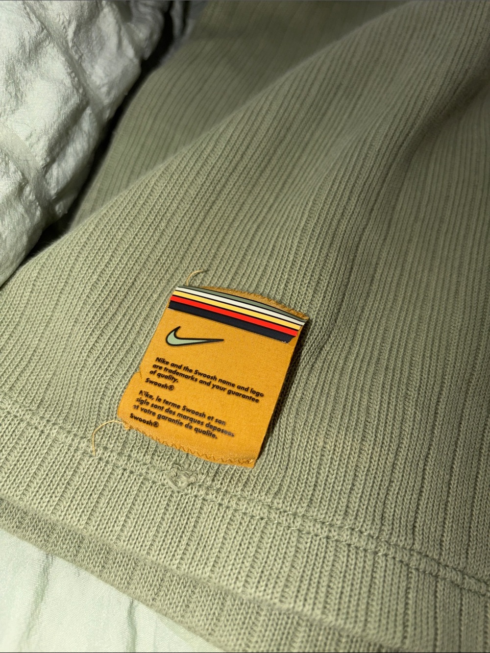 Nike Olive Green Ribbed Hoodie & Shorts Set - Picture 5 of 14